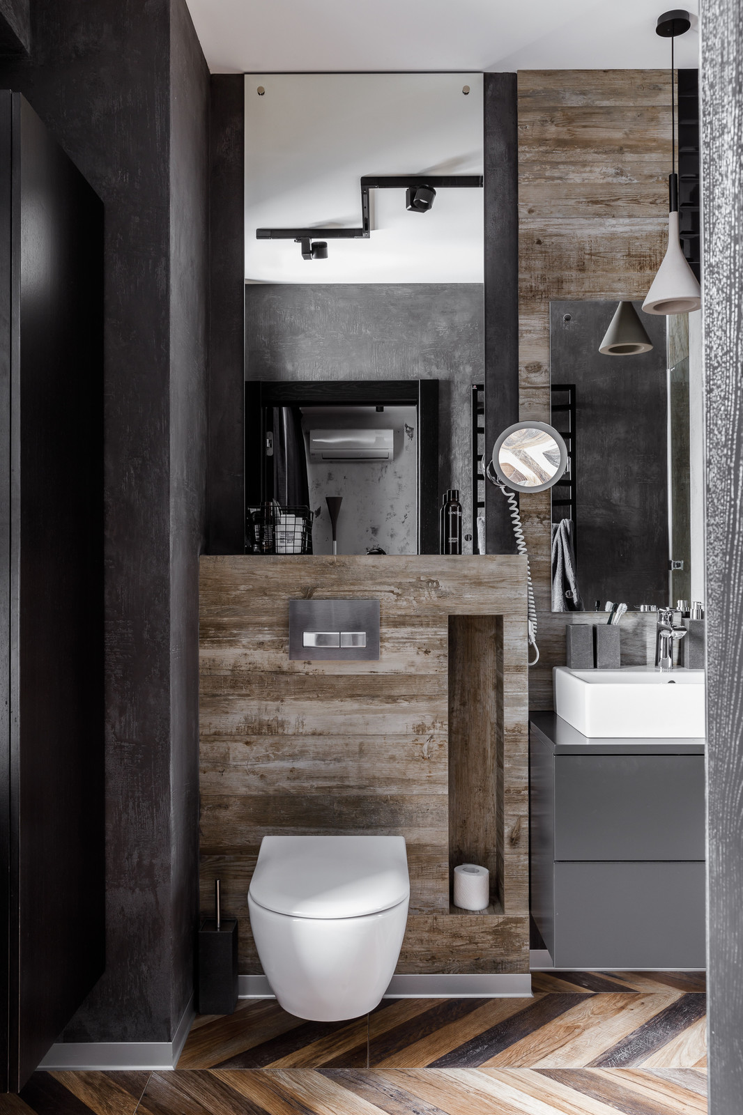 Фото ванной комнаты реализованного проекта квартиры ЖК "Центральный"