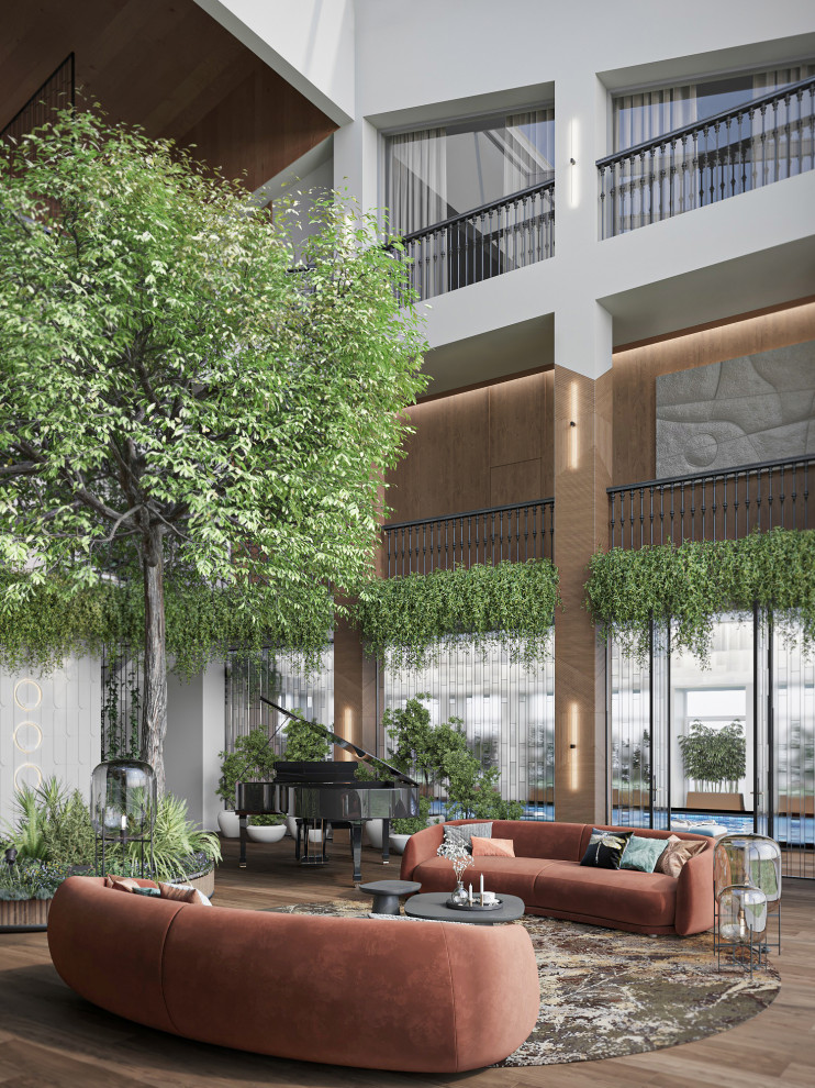 Интерьер гостиной со вторым светом