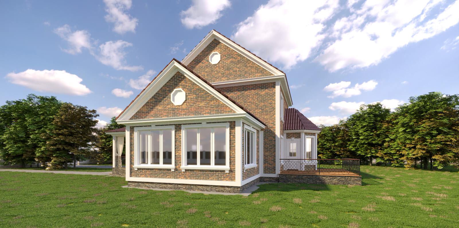 Дизайн проект фасада частного жилого дома в Московской области