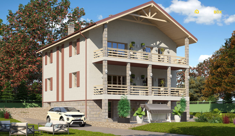 Проект дома общей площадью 343 м2