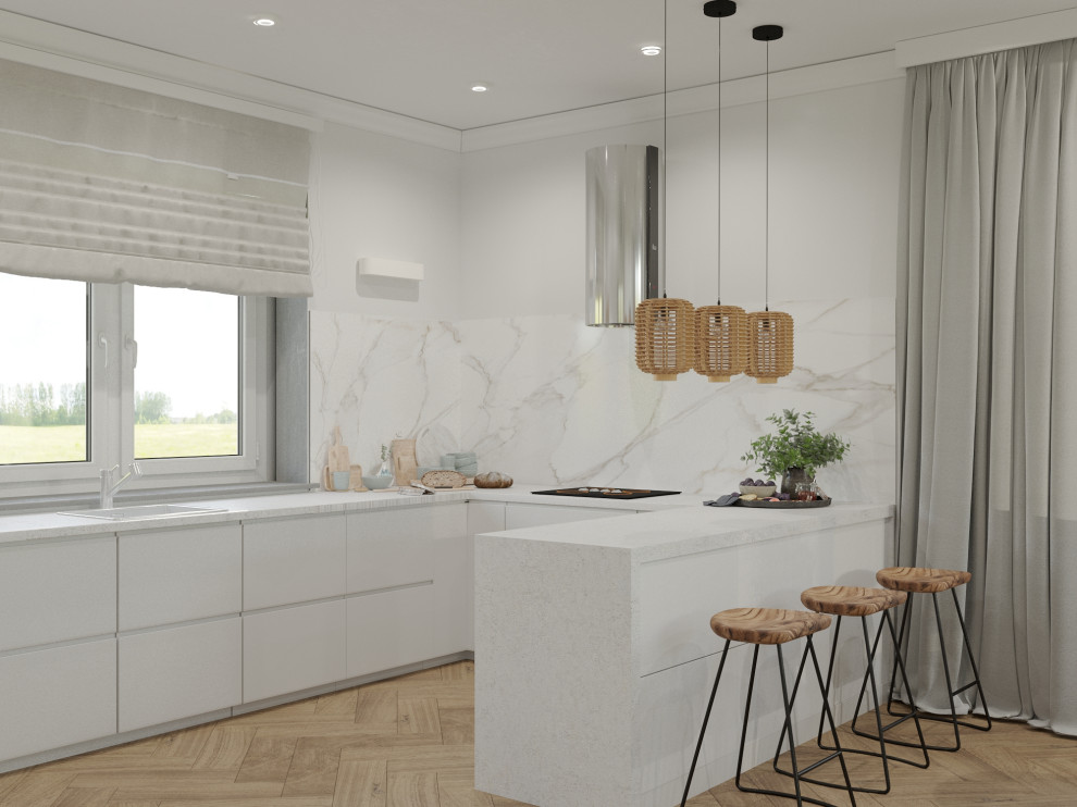 Обложка проекта: Проект кухни-гостиной в частном доме