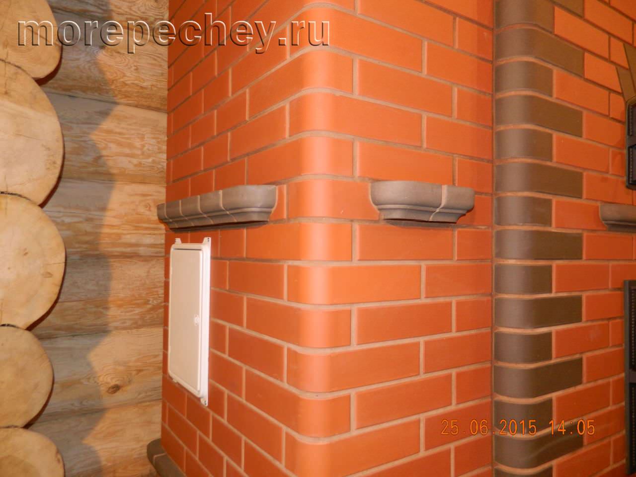 Печь-камин из кирпича