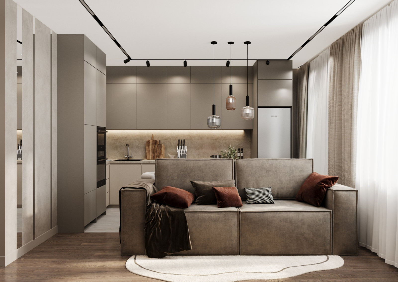 Дизайн-проект квартиры Жк «Вишневый сад» в г. Хабаровск