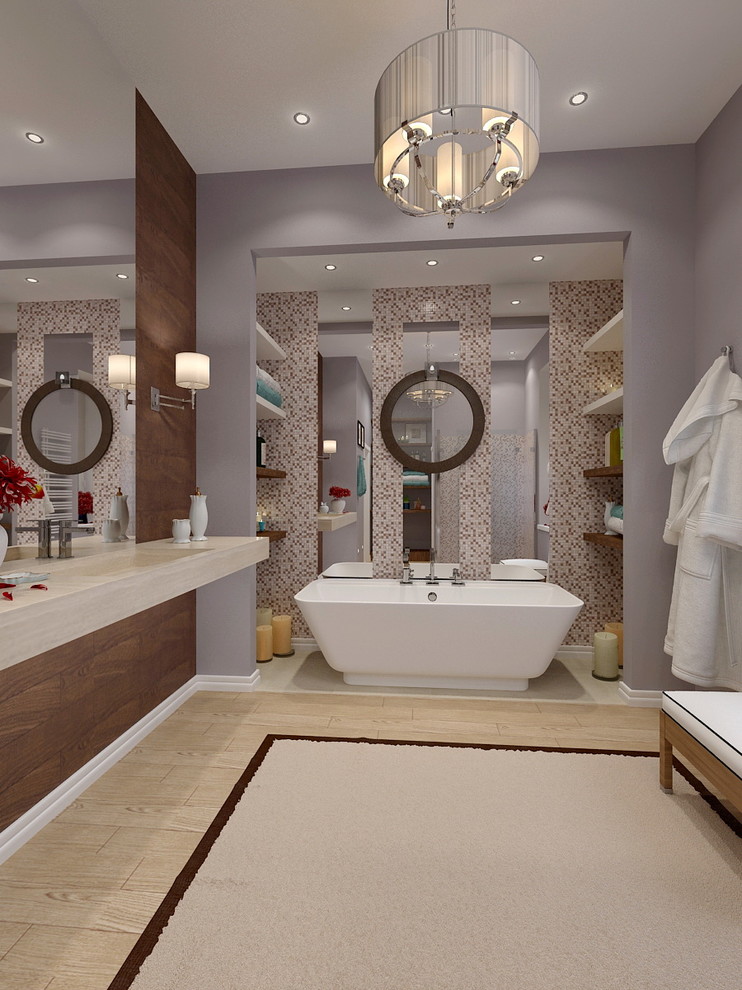 Коттедж в Пестово,  вариант решения ванной комнаты