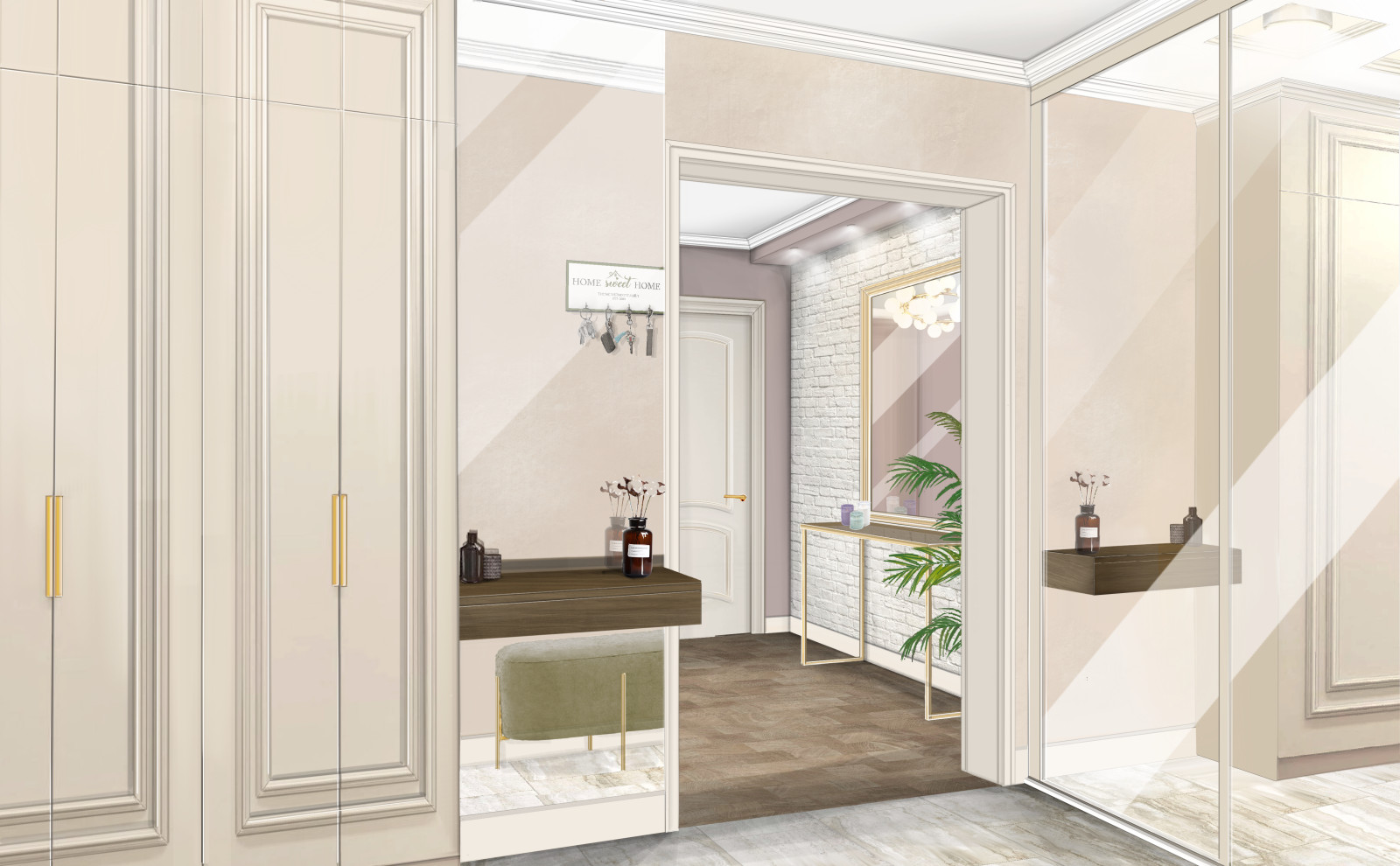 Трехкомнатная квартира - декорирование