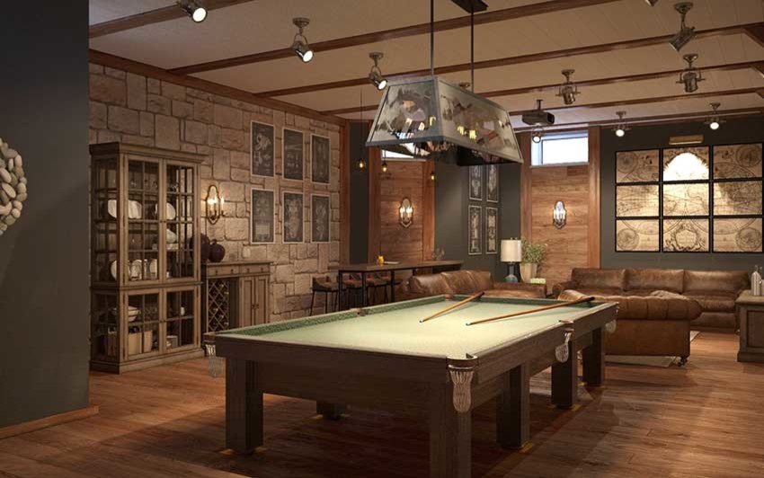 Дизайн-проект бильярдной комнаты от «Strekoza Design»