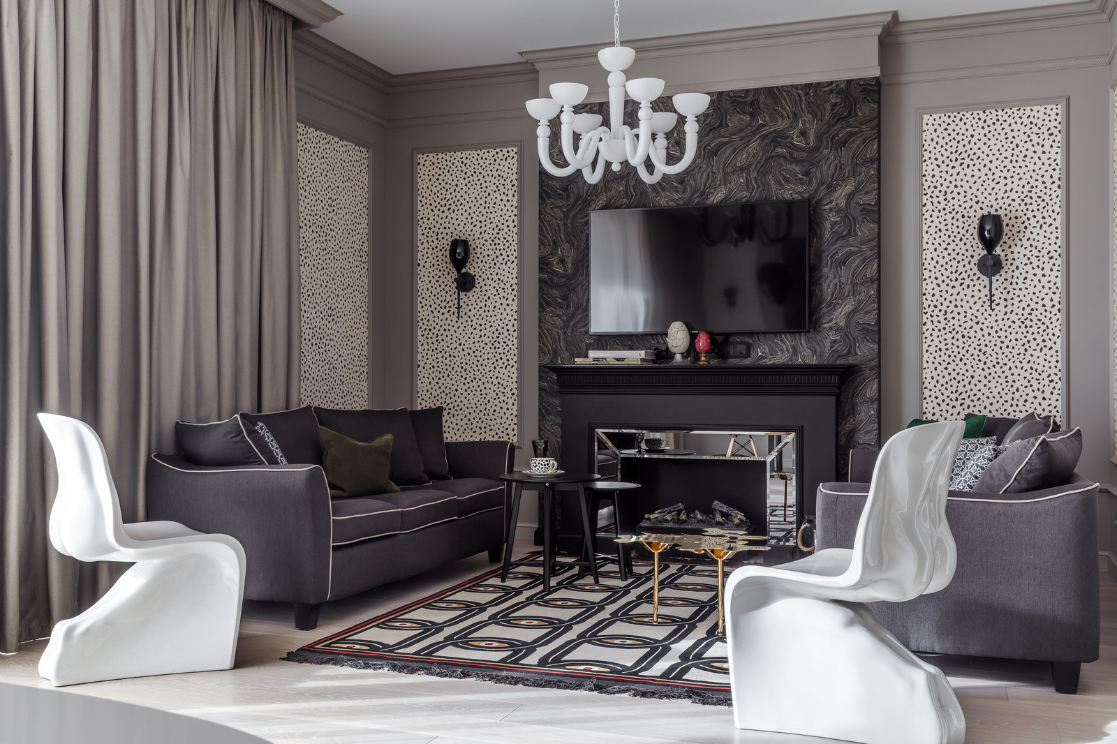 Интерьер таунхауса в монохромной гамме (г.Краснодар)