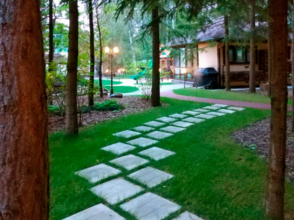 Ландшафтный дизайн участка 30 соток с лесной зоной