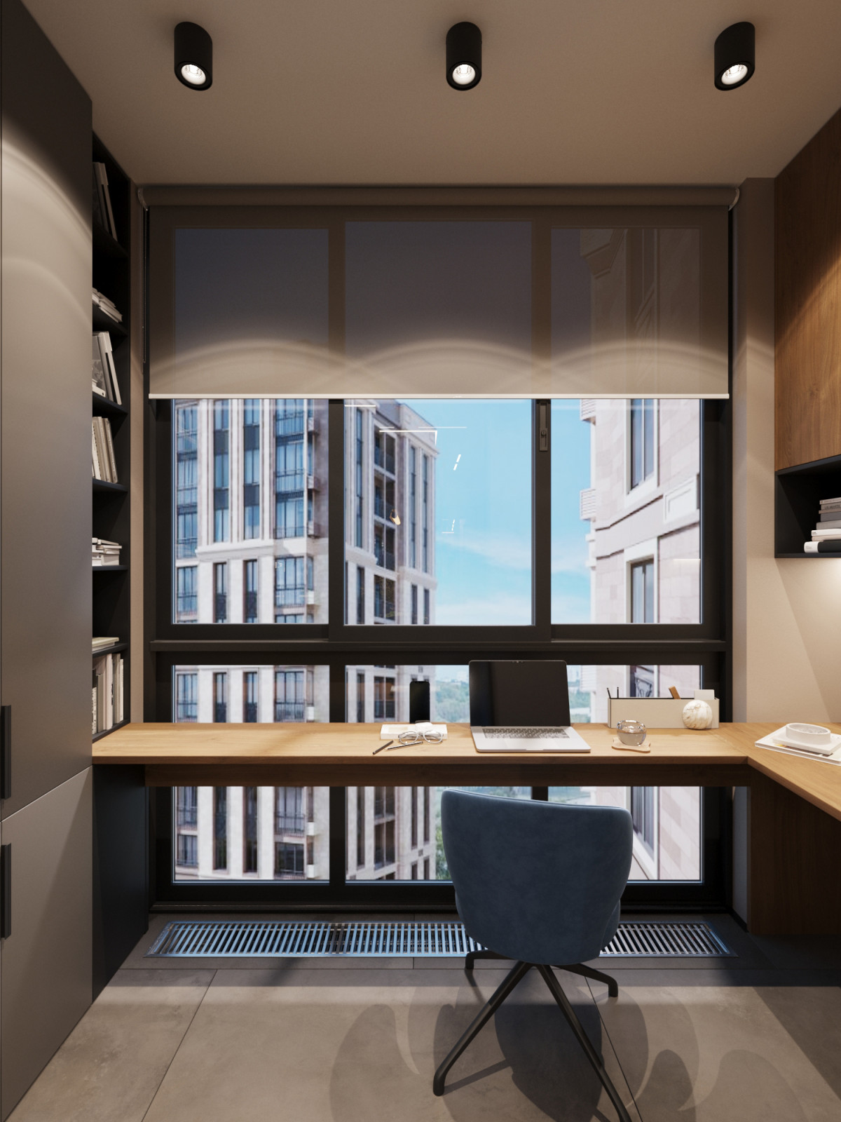 Дизайн-проект квартиры в темно серых тонах