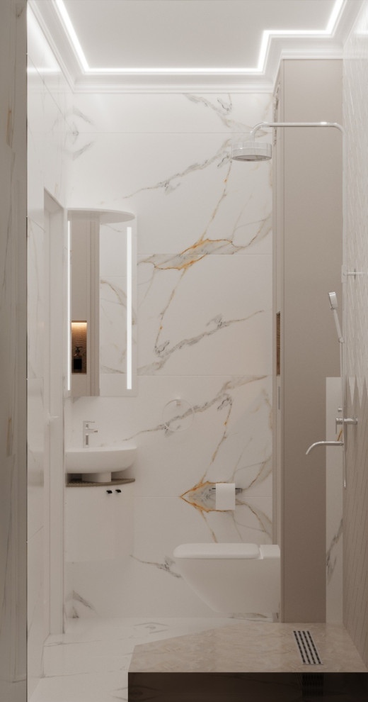 Спальня с душевой и гардеробной.