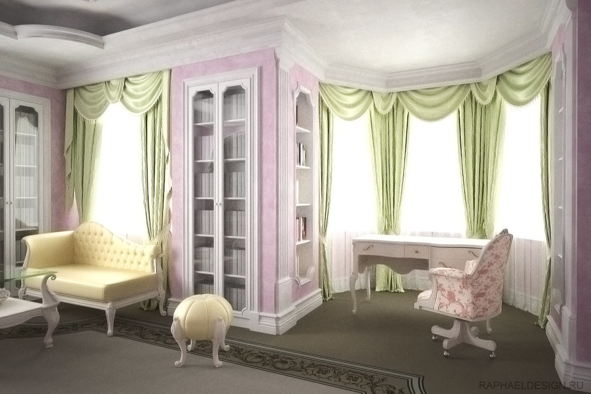 Дизайн интерьера комнаты для девочки в классическом стиле