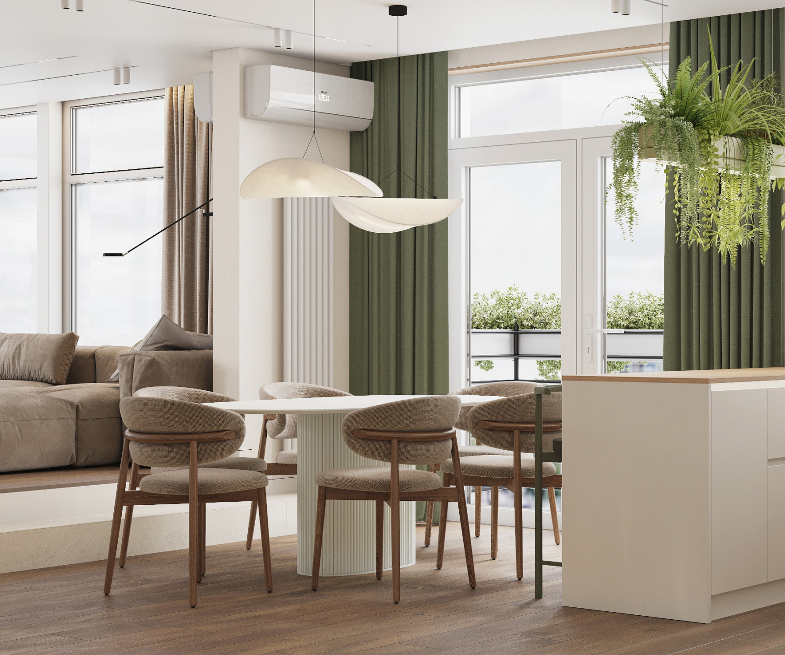 Обложка проекта: ЖК Жемчужина.Экостиль.Кухня-гостиная