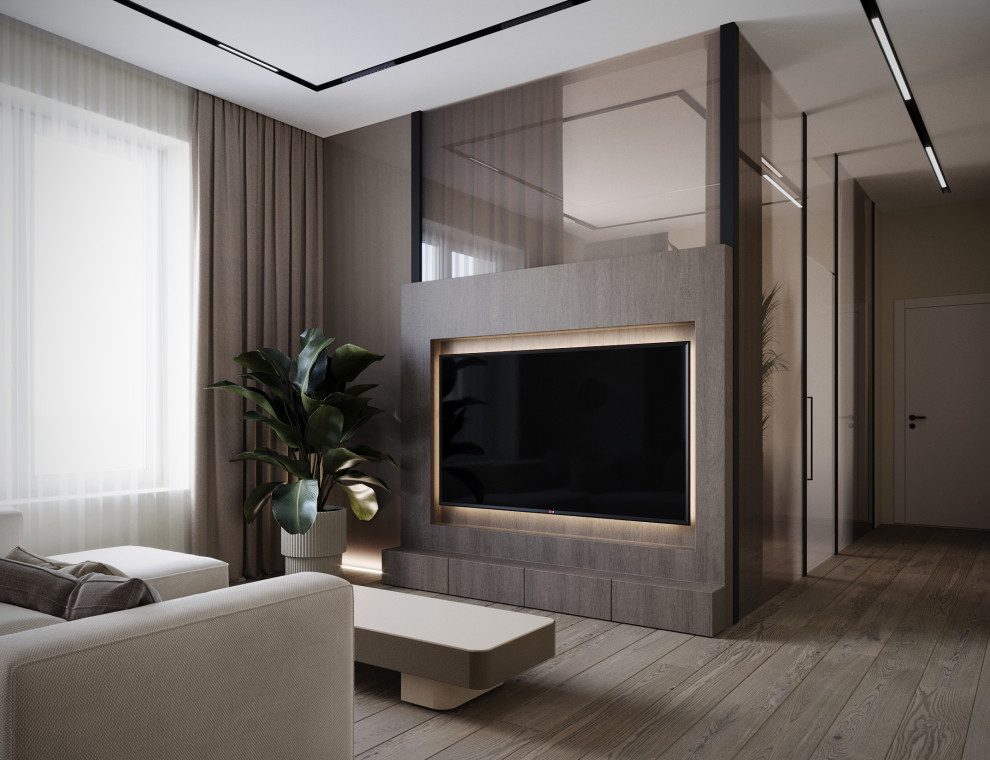 Визуализация кухни-гостиной в жк  Амур-Сити