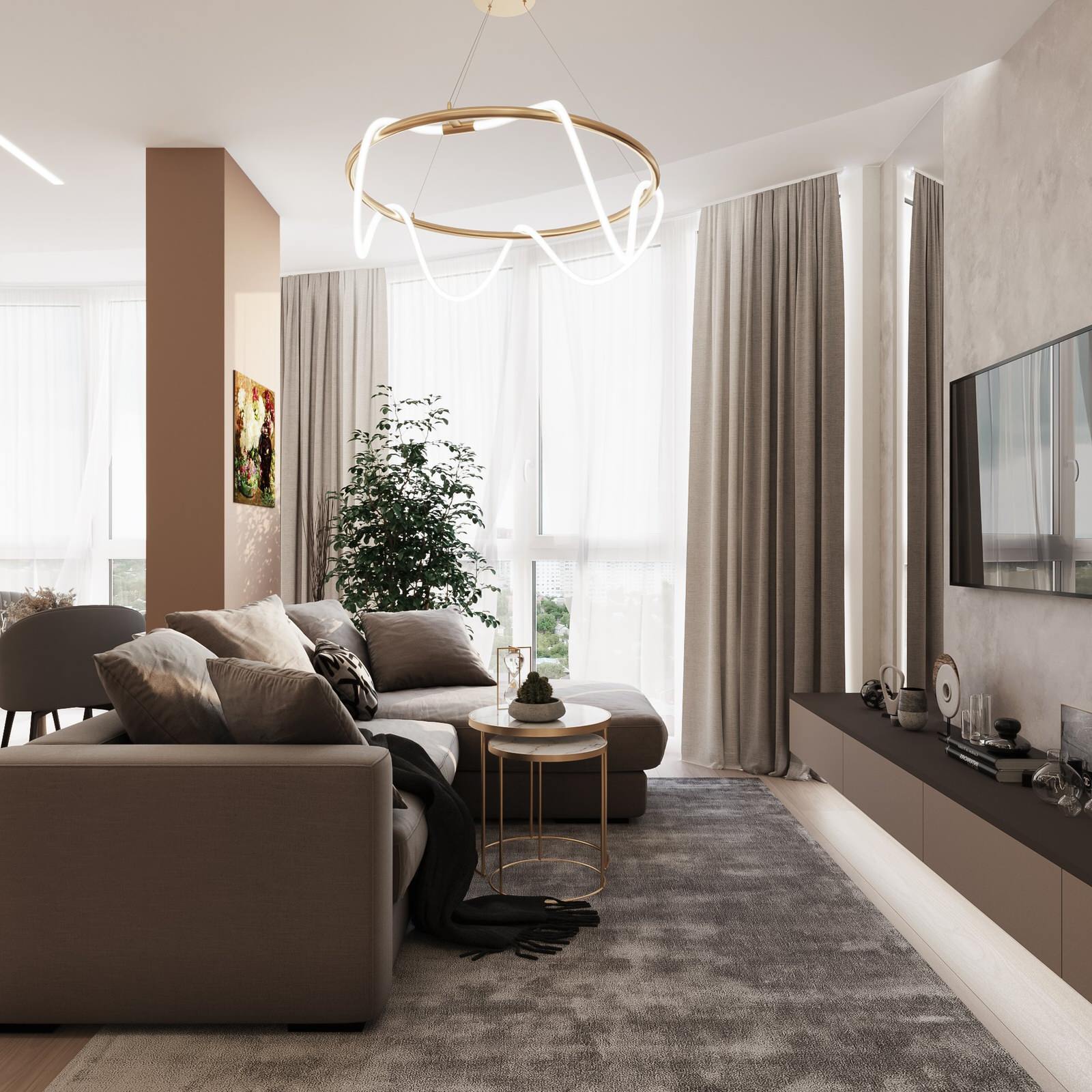 Дизайн кухни-гостиной