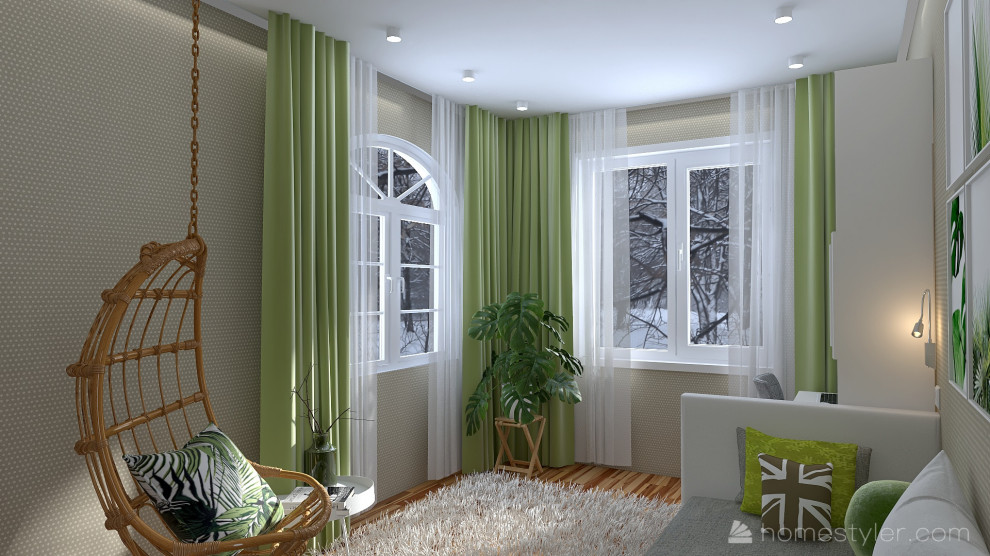 Детская в лаконичном современном стиле, в приятных природных оттенках