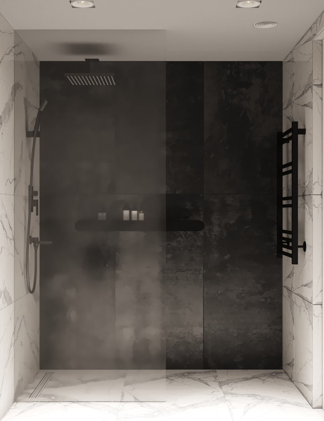 Интерьер совмещенной душевой