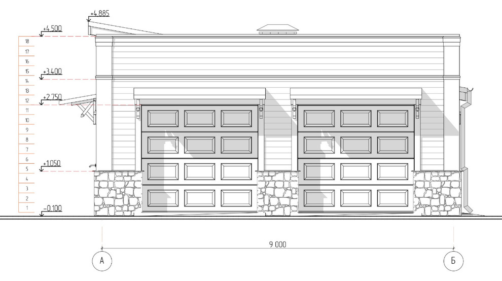 Проект гаража загородного дома.