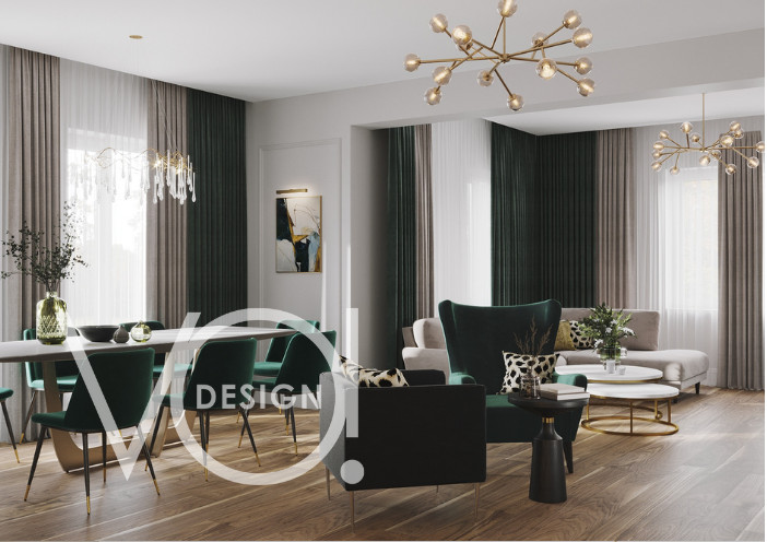 Загородный дом: кухня, гостиная и гостевой санузел