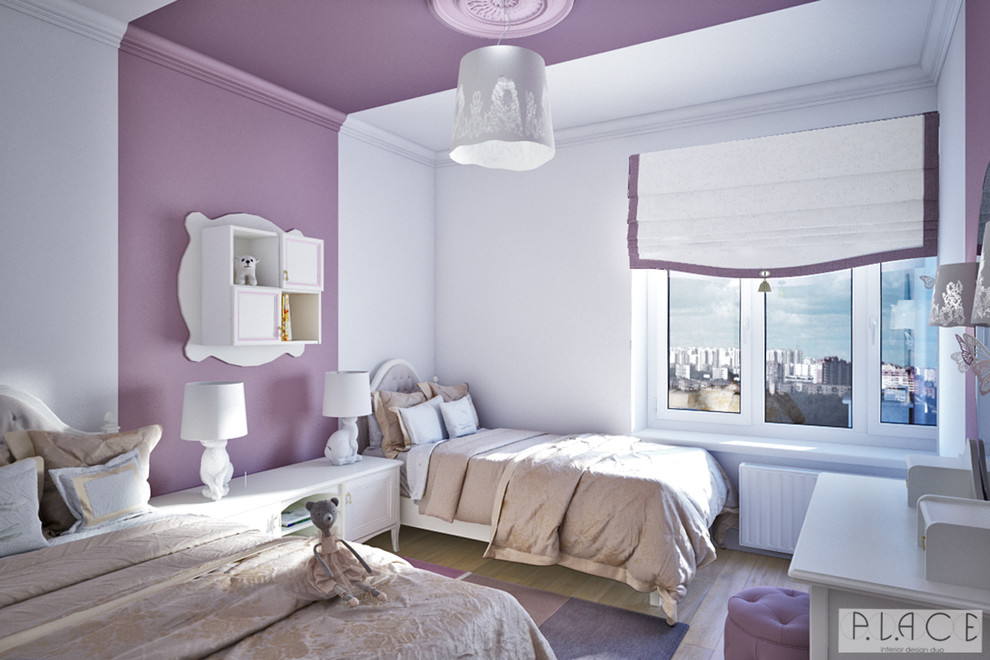 Обложка проекта: ДЕТСКАЯ СПАЛЬНЯ ДЛЯ ДВУХ ДЕВОЧЕК. Зонирование пространства с помощью цвета