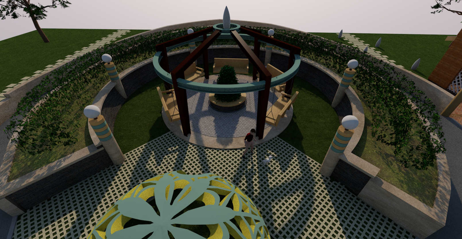 Элементы благоустройства жилого квартала