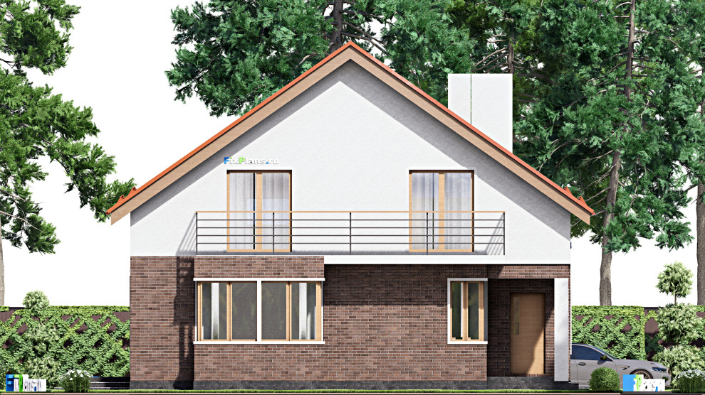 Проект дома с мансардой 14х16 м S304м2 F-16271