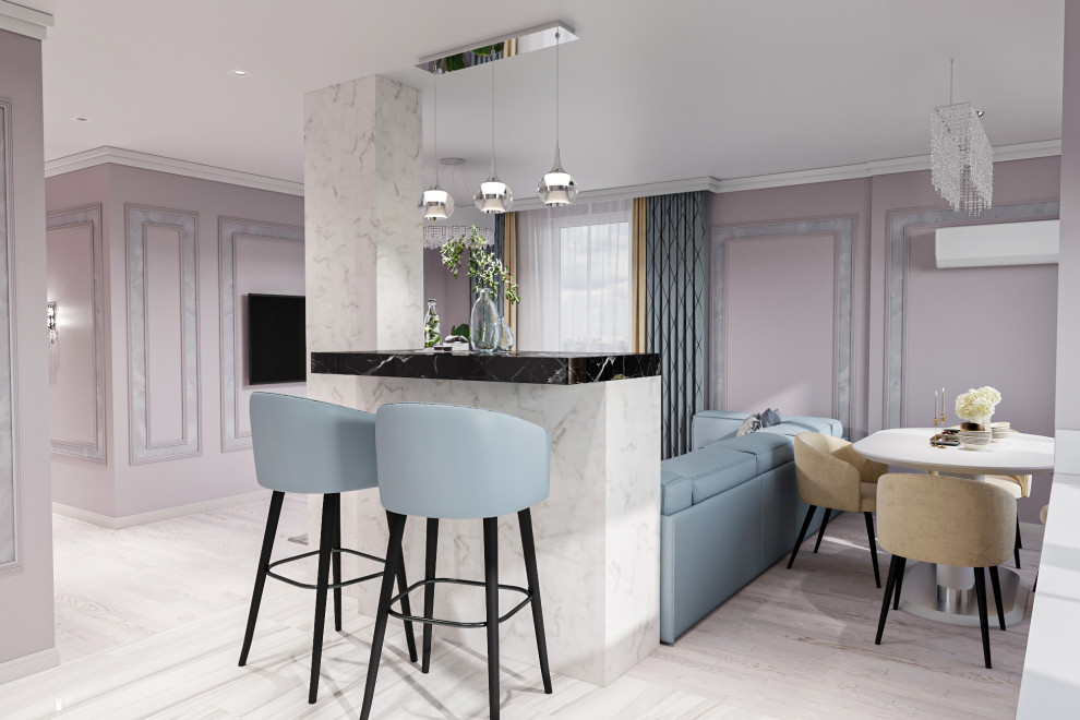 Дизайн гостиной и коридора