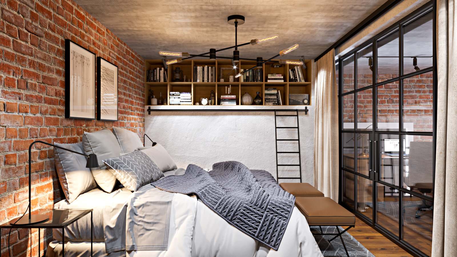 Спальня, антресольный этаж