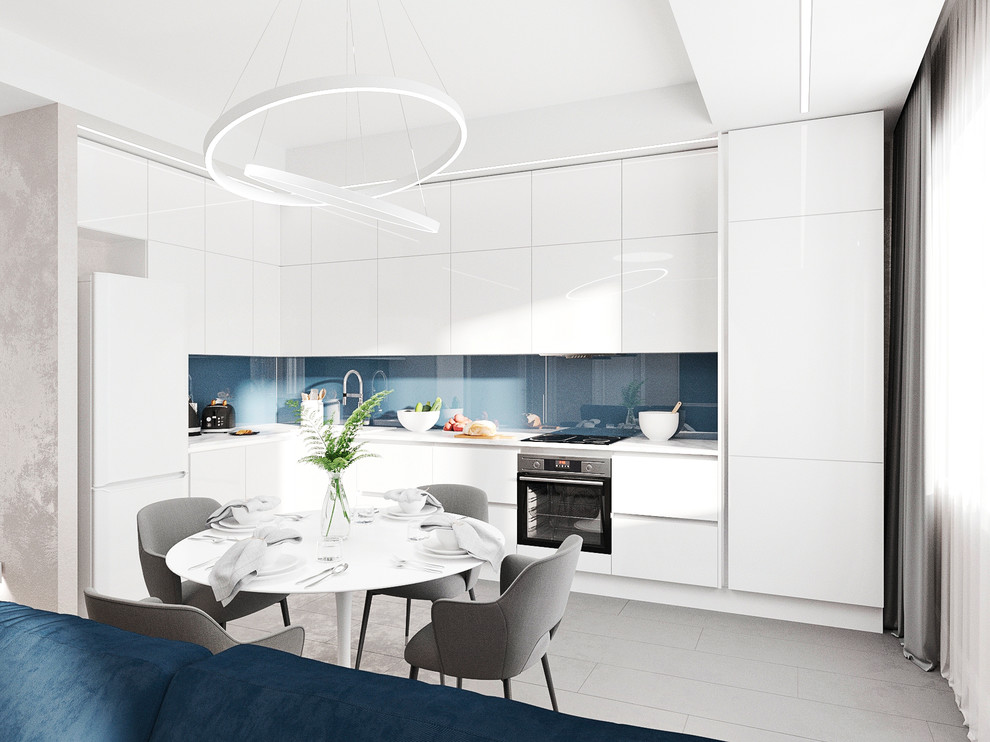 Проект для семьи из 3 человек. Кухня-гостиная