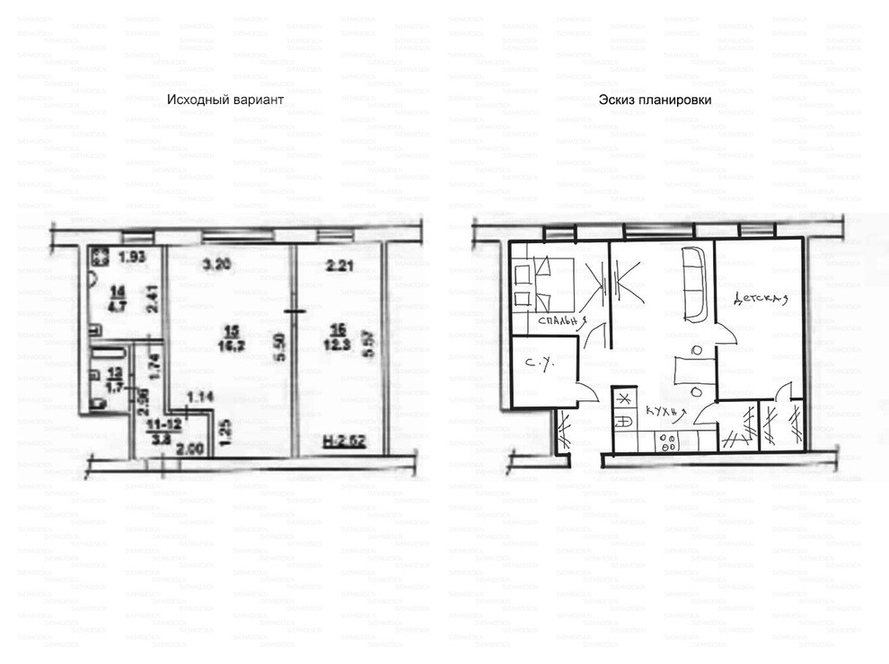 Идеи перепланировки для двухкомнатных квартир