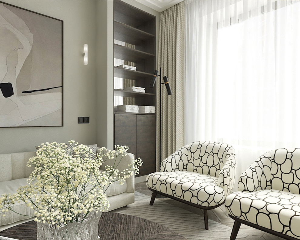 Обложка проекта: Дизайн-проект кабинета в трехкомнатной квартире