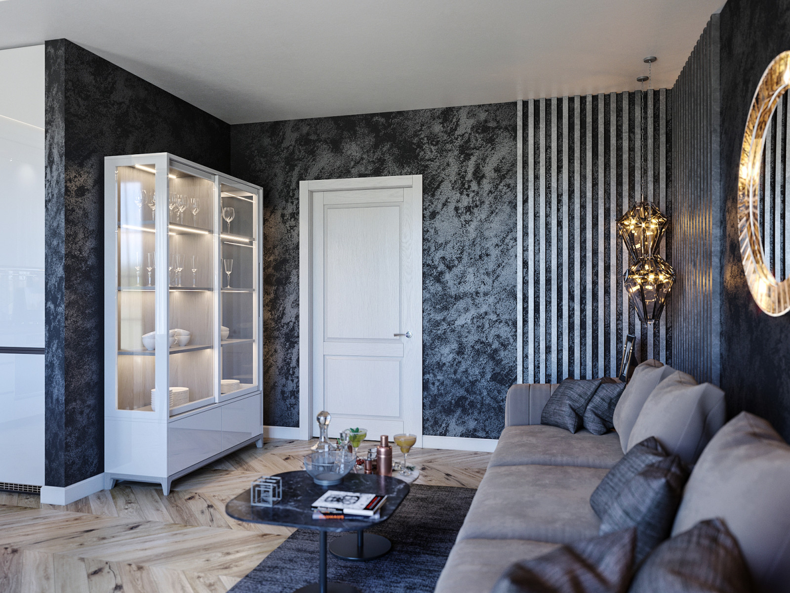 Дизайн интерьера однокомнатной квартиры с кухней-гостиной (ул.Р.Зорге)