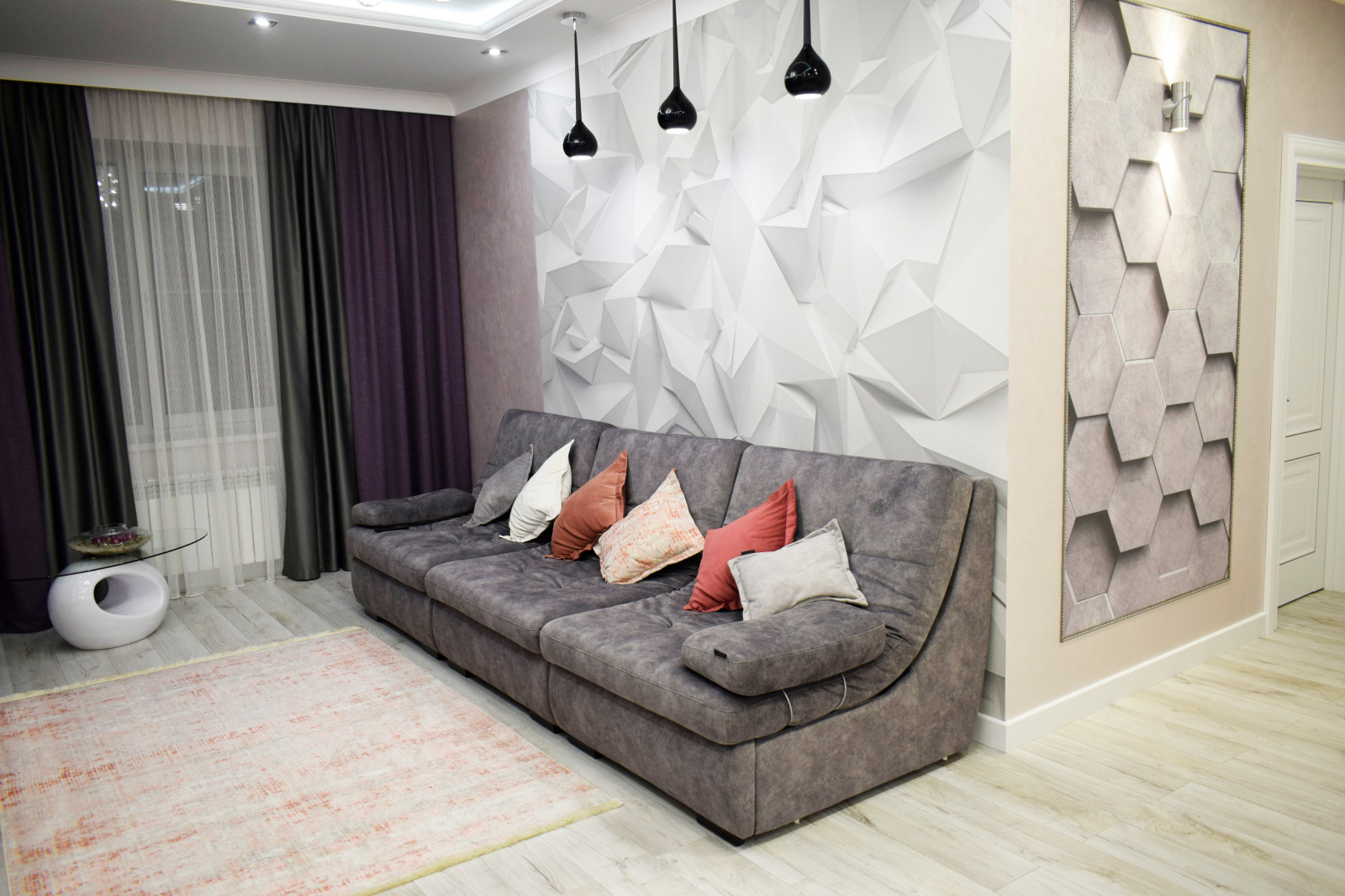 Реализация современной гостиной площадью 25кв.м