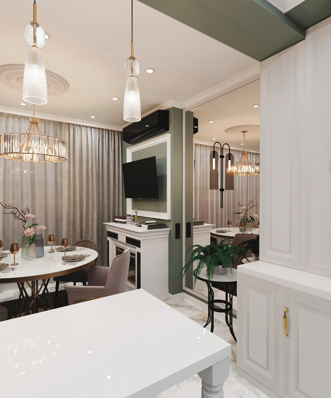 Мягкий интерьер  с деталями.