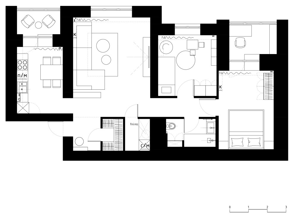 Трехкомнатная квартира 77 м.кв. на проспекте Мира