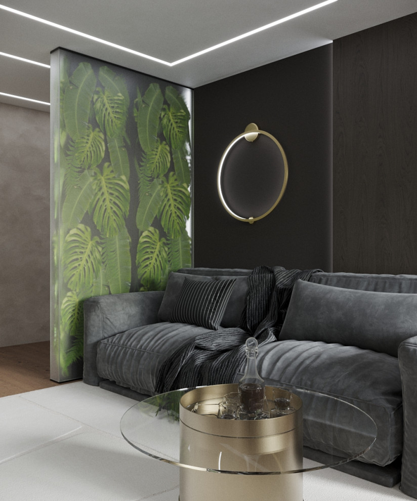 Дизайн-проект кухни-гостиной с курительной комнатой