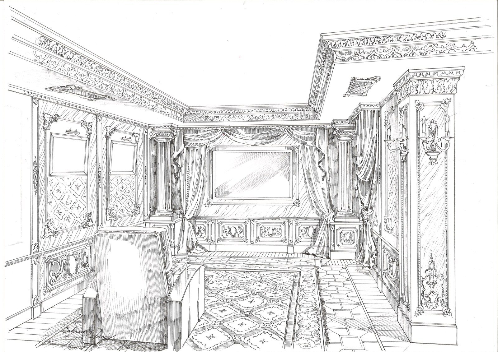 Акварельные эскизы. Загородный дом в Екатеринбурге.