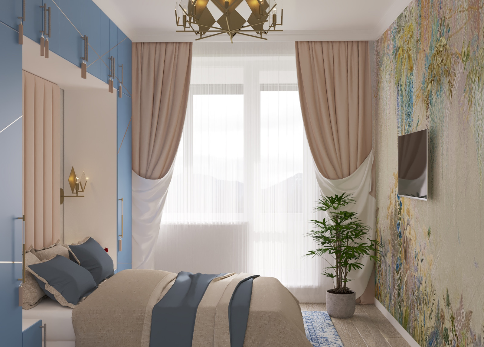 Дизайн проект двухкомнатной квартиры ЖК Летний Сад