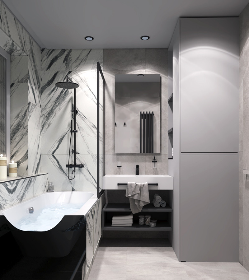 Обложка проекта: Современный санузел ЖК Бирюзовая жемчужина