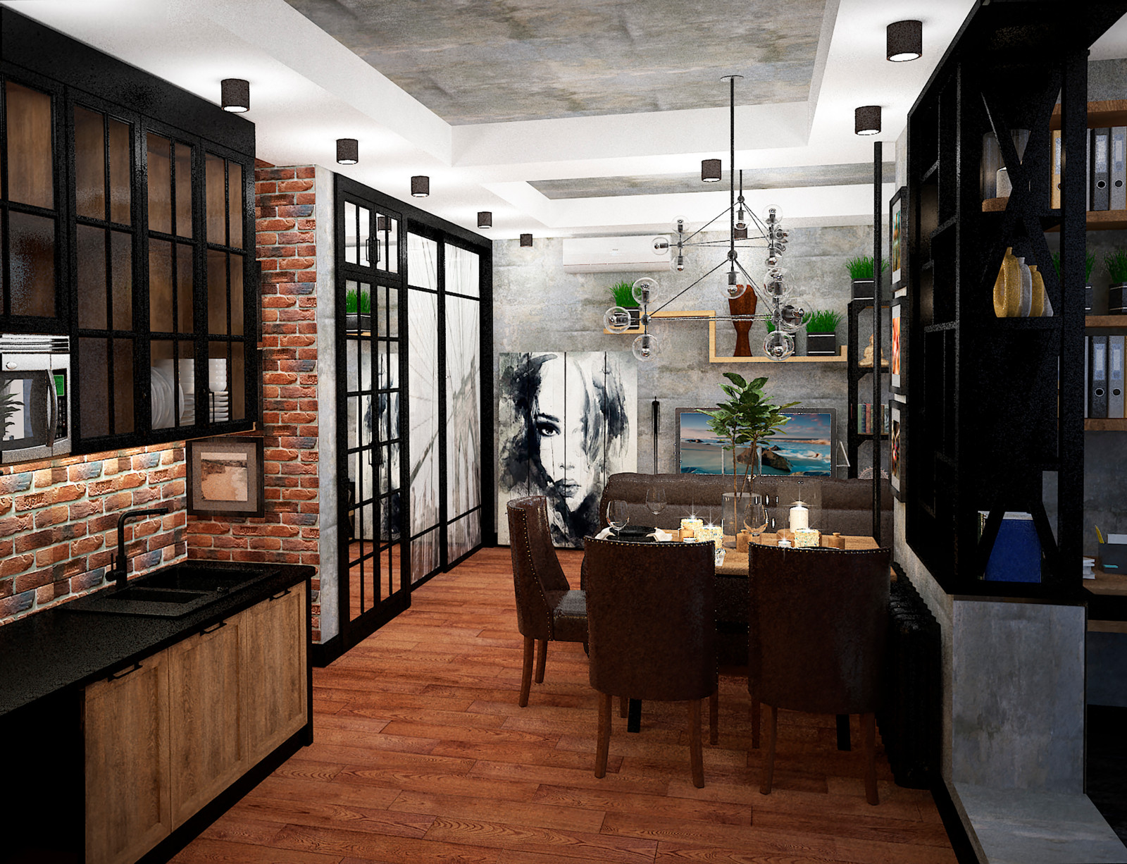 Малогабаритная квартира в стиле лофт