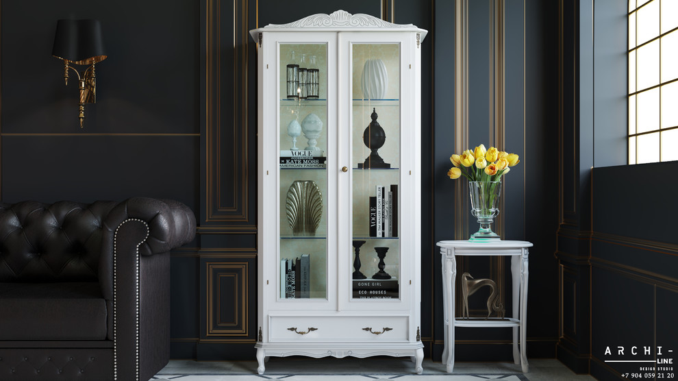 Гостиная в темных тонах