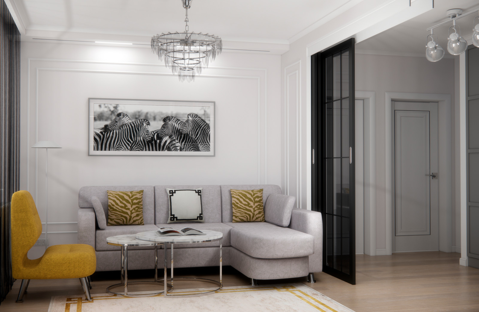 Гостиная, холл и балкон, Нарвская