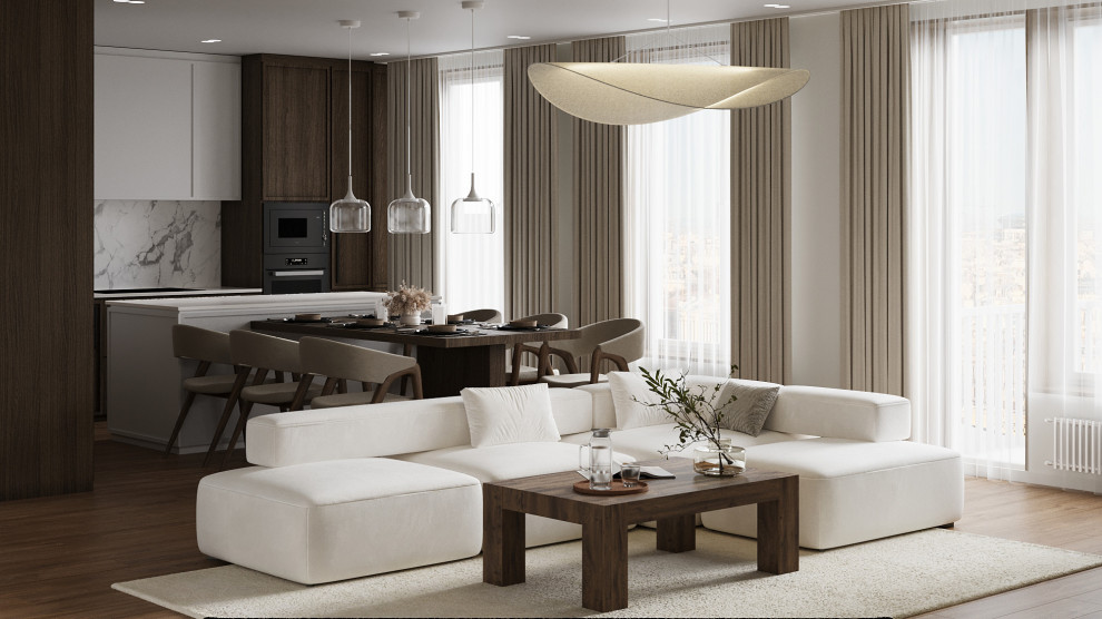 Обложка проекта: Дизайн-проект кухни-гостиной 46 кв.м