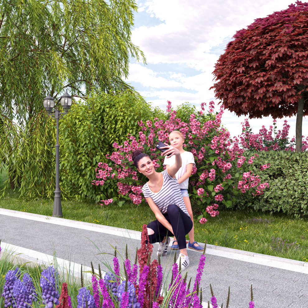 Красивый ландшафт пруда