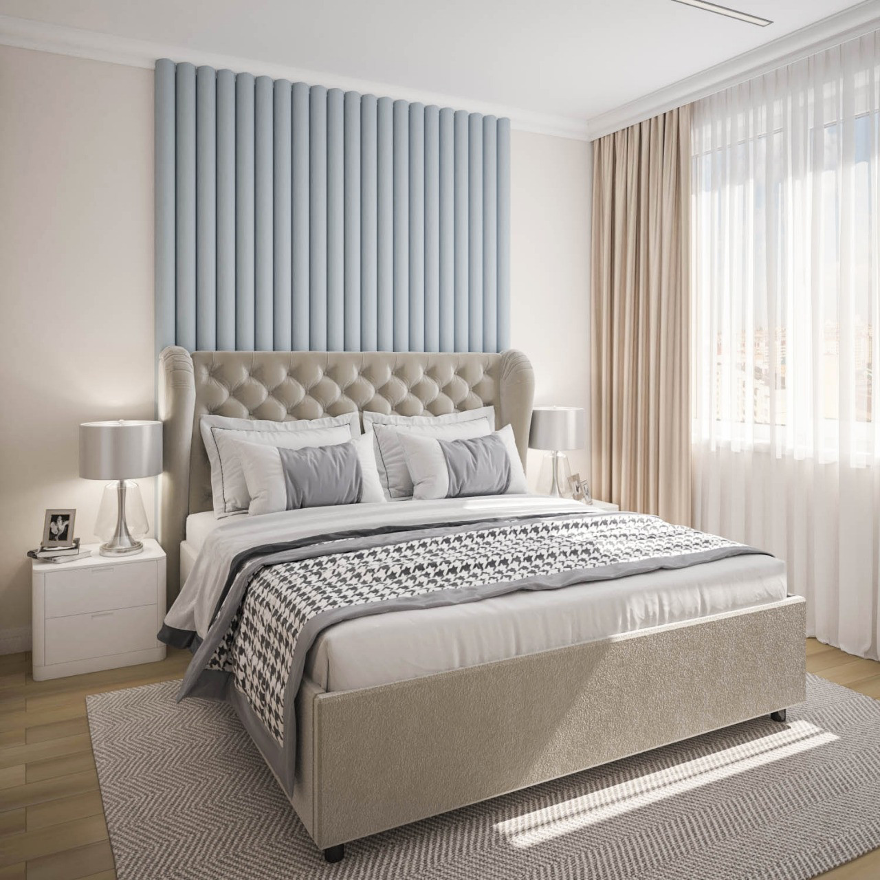 Просторная спальня в маленькой квартире