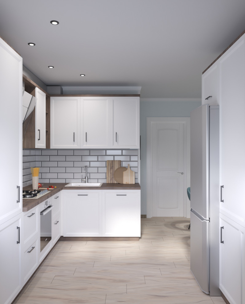 Проект светлой кухни в ЖК Чапаева