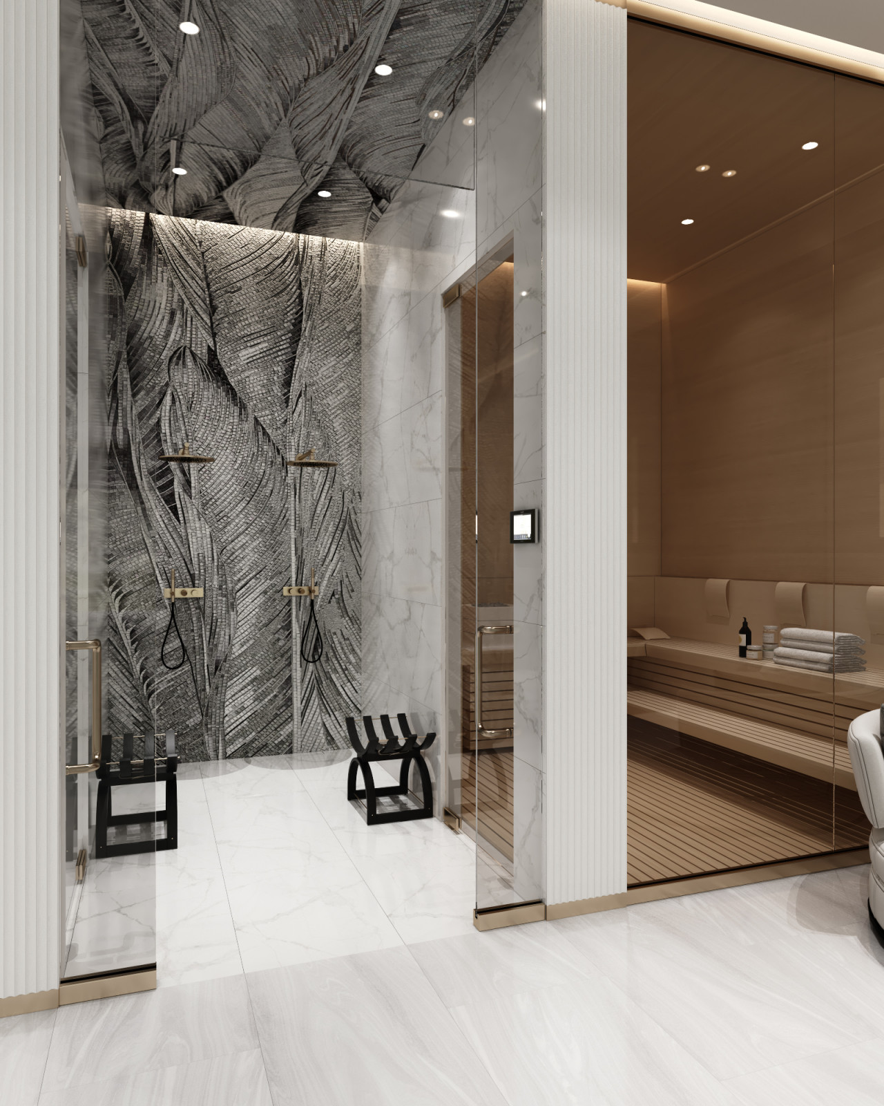 Спа-зона с бассейном в частном доме