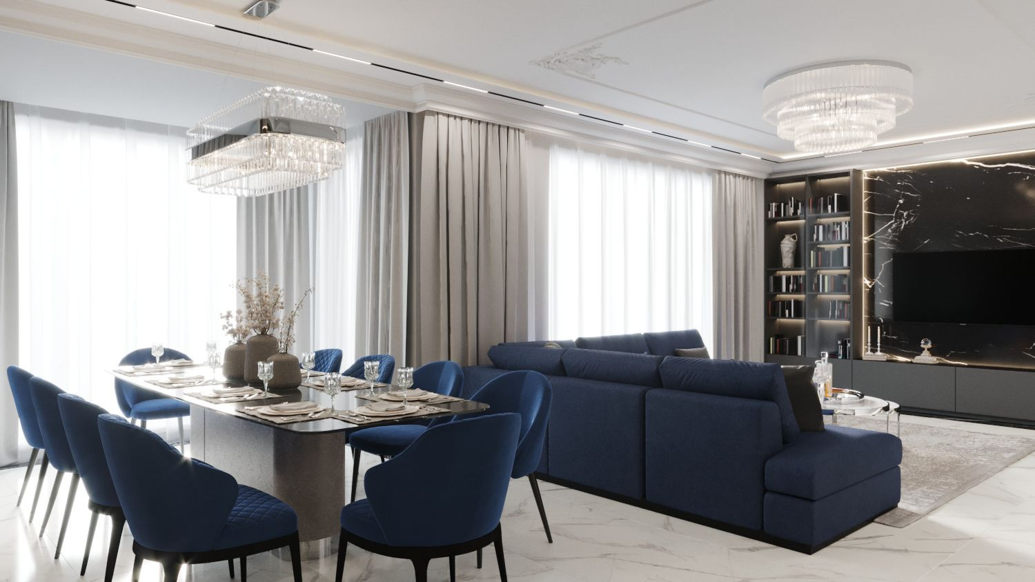 Частный дом // 1 этаж // Дизайн студия Льва Терехова