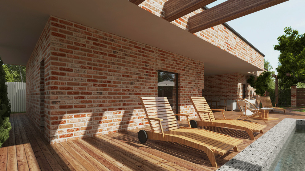 Баня совмещенная с гаражом и террасой