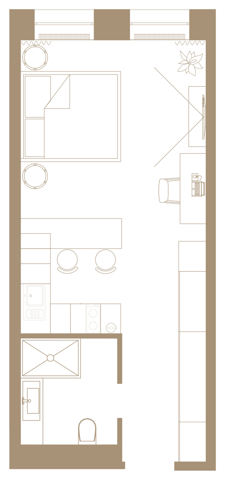 Номер SMART в скандинавском стиле в апарт-отеле PRIME RESIDENCE