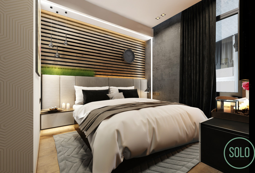 Modern Interior with loft elements for young couple